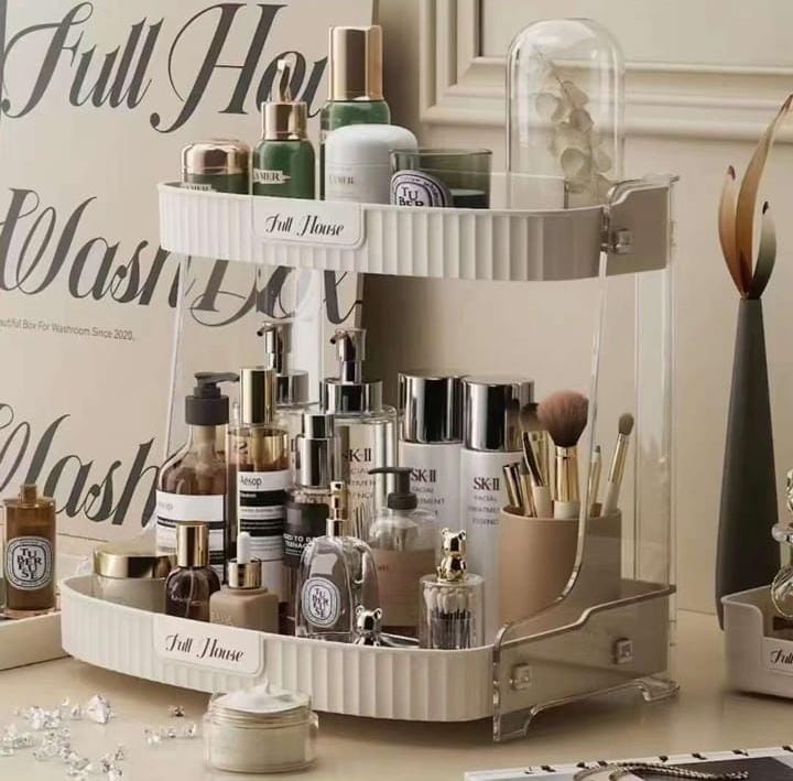 Double Layer Bathroom Organizer Shelf, Cosmetic Storage Rack, Makeup Storage For Desk Double Layer Bathroom Organizer Shelf, Cosmetic Storage Rack, Makeup Storage For Desk